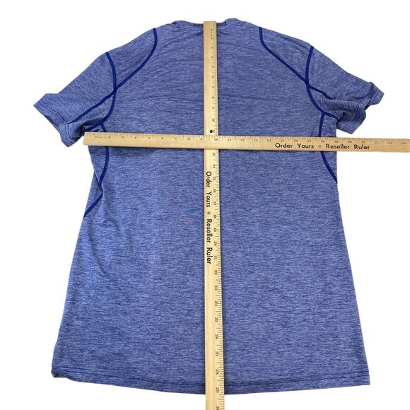 Nike Pro Activewear Shirt Men Medium Purple Fitted Polyester Swoosh Logo Dri Fit - Picture 3 of 10